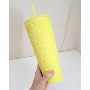 Starbucks Summer 2025 Matte Butter Yellow Soft Touch Prism Tumbler Venti 24oz